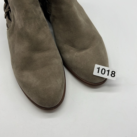 Vince Camuto women US 11 PRESTETTA gray tan ankle booties leather upper braided - Picture 11 of 11